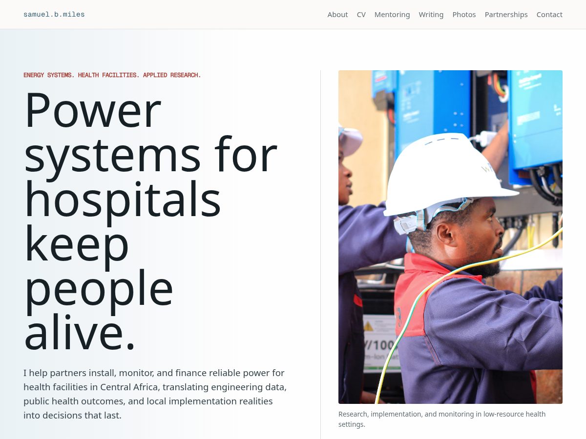 Landing-page snapshot of sammiles.org