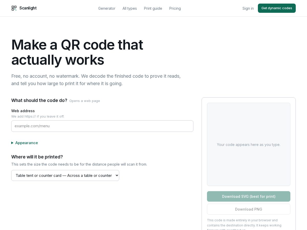Landing-page snapshot of scanlight.org