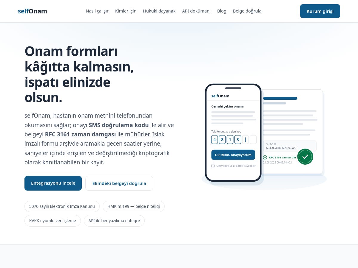 Landing-page snapshot of selfonam.com