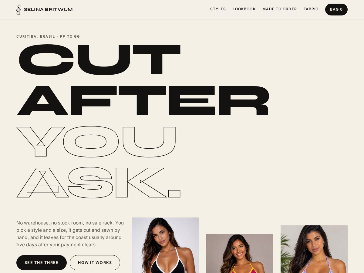 Landing-page snapshot of selinabritwumbiquinis.com