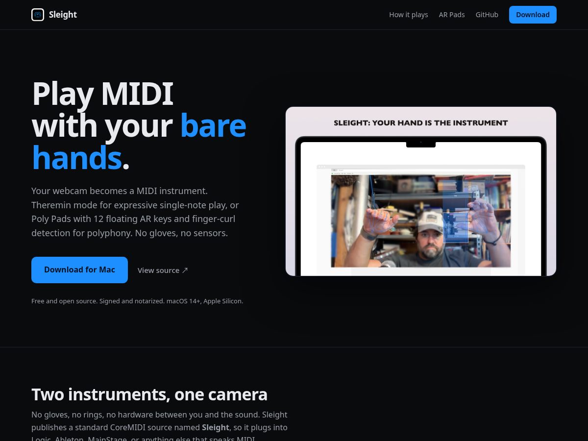 Landing-page snapshot of sleightapp.xyz