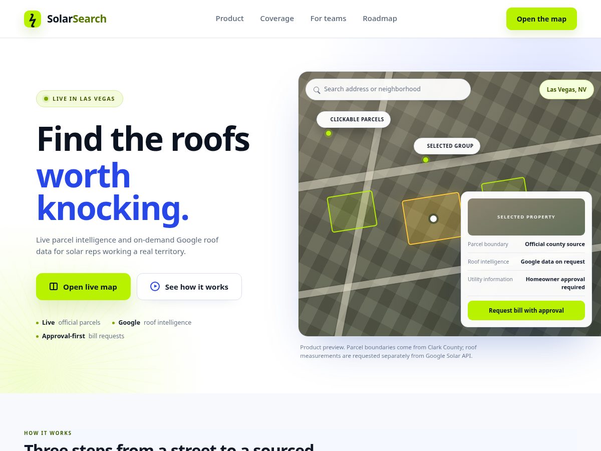 Landing-page snapshot of solarsearch.site
