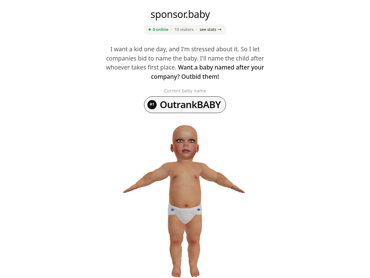Landing-page snapshot of sponsor.baby