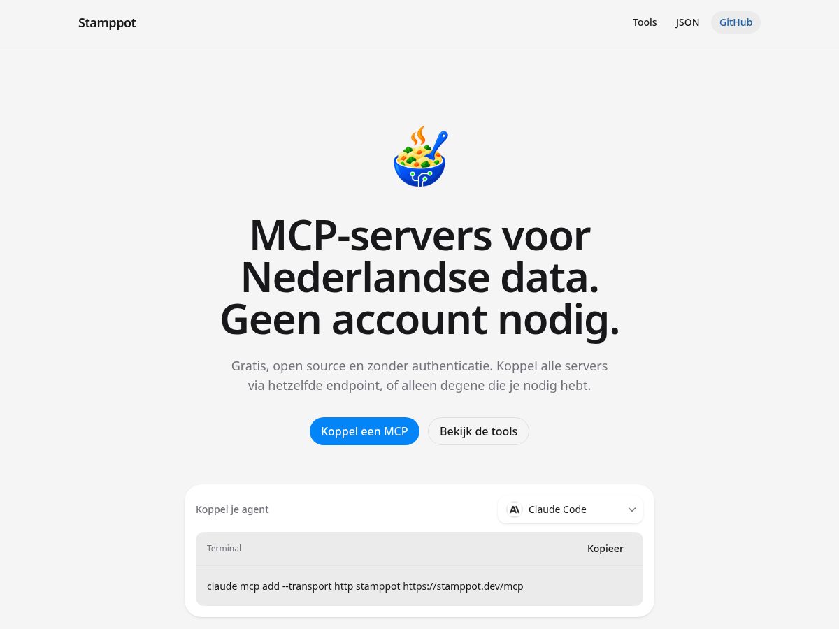 Landing-page snapshot of stamppot.dev