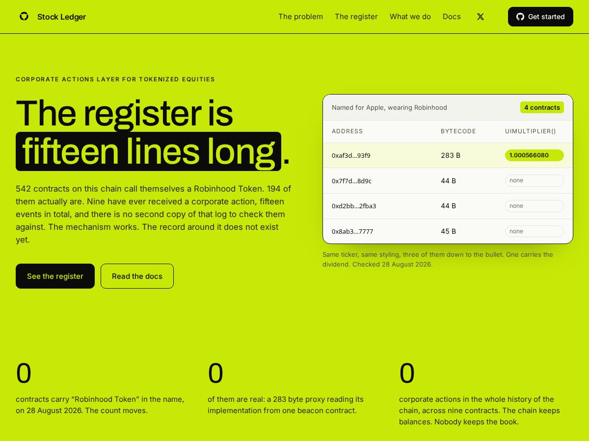 Landing-page snapshot of stockledge.xyz