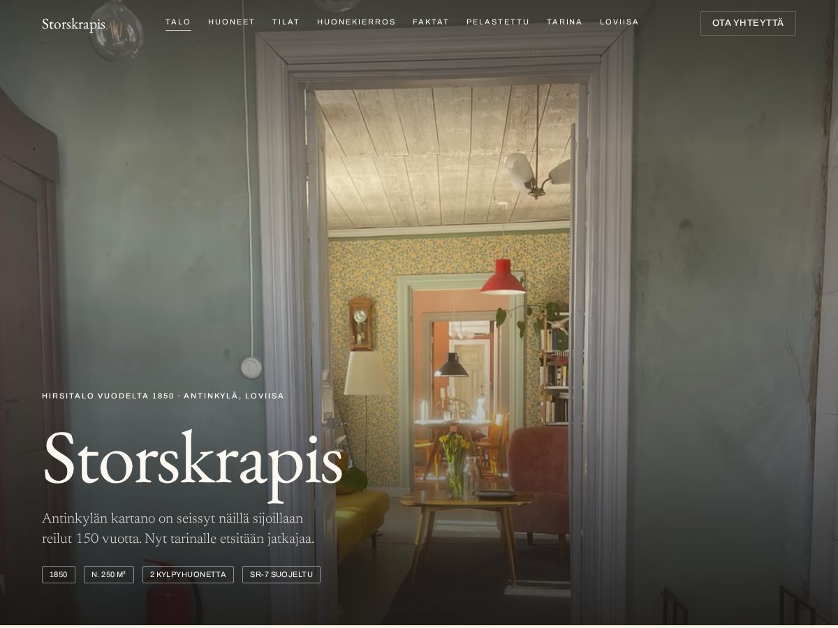 Landing-page snapshot of storskrapis.info