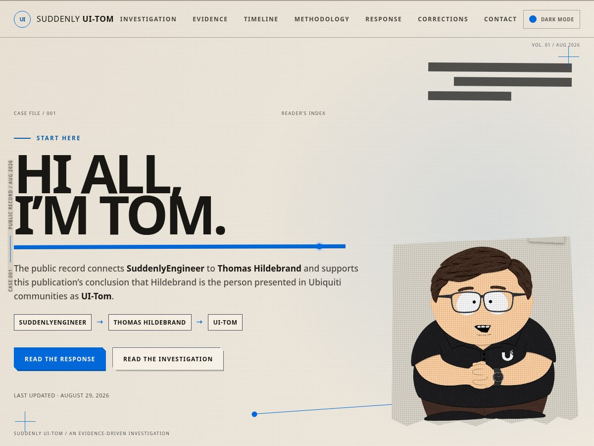 Landing-page snapshot of suddenlyui-tom.com