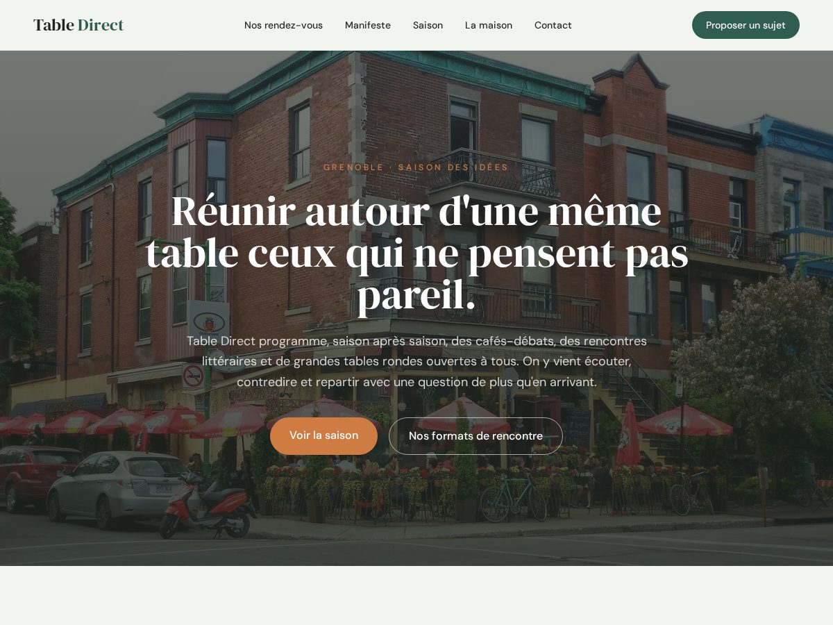 Landing-page snapshot of tabledirect.site