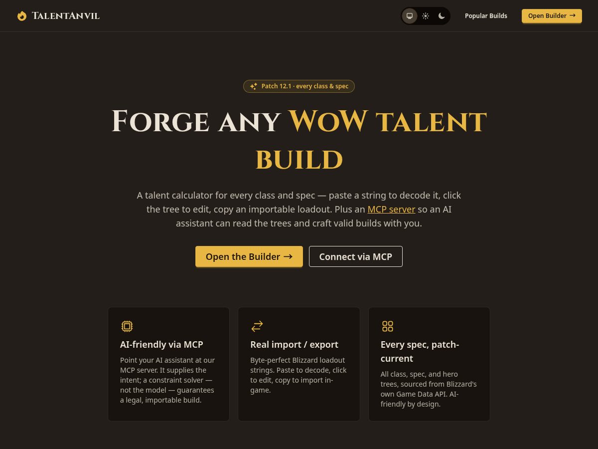 Landing-page snapshot of talentanvil.com