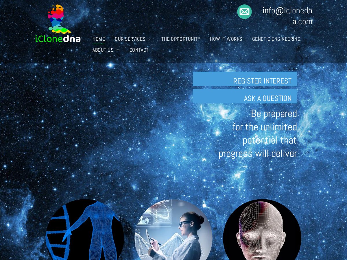 Landing-page snapshot of theappleofcloning.com