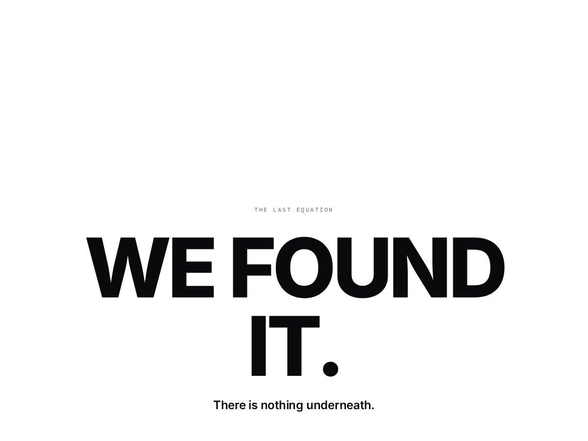 Landing-page snapshot of thelastequation.org