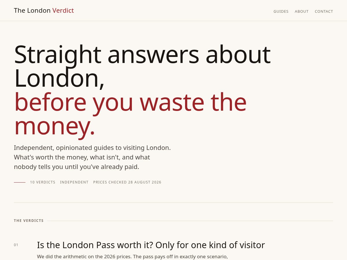 Landing-page snapshot of thelondonverdict.com