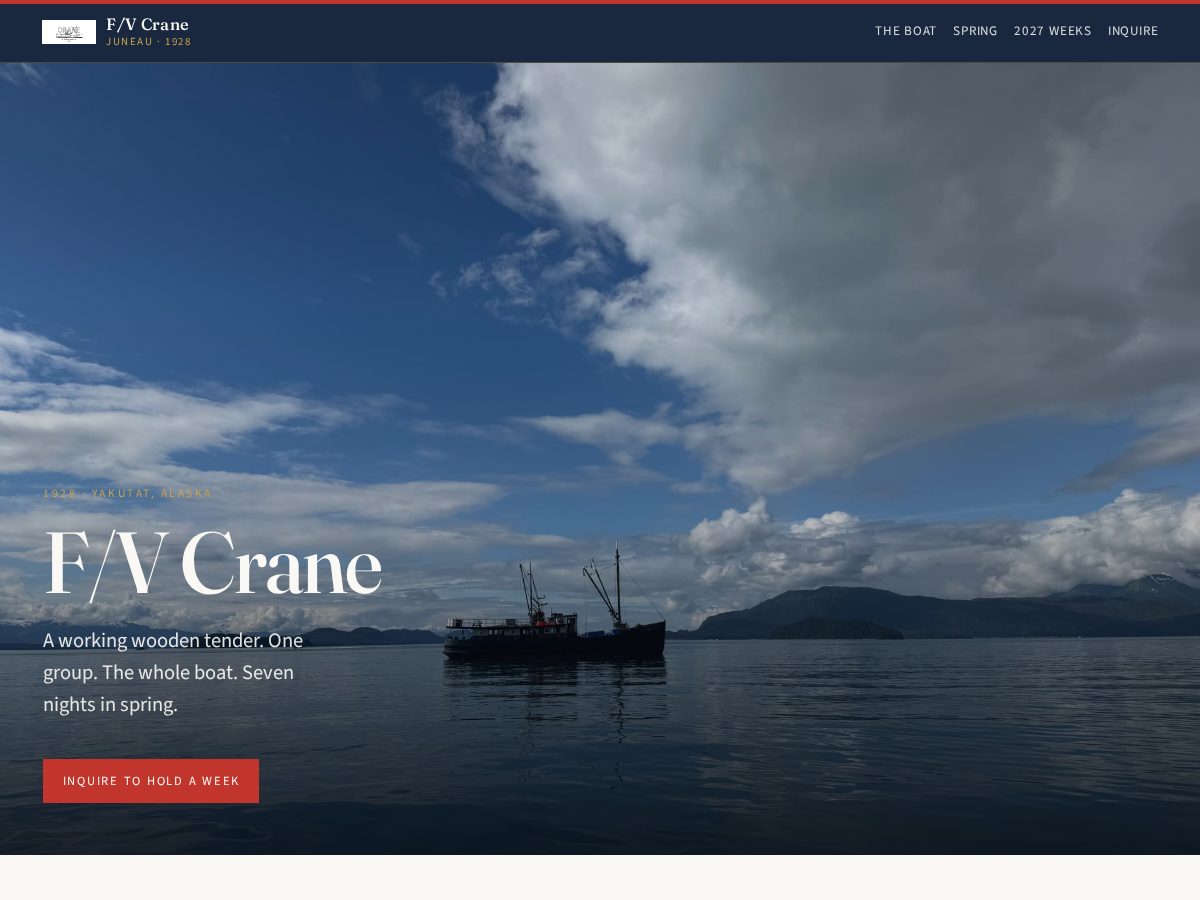 Landing-page snapshot of themightycrane.com
