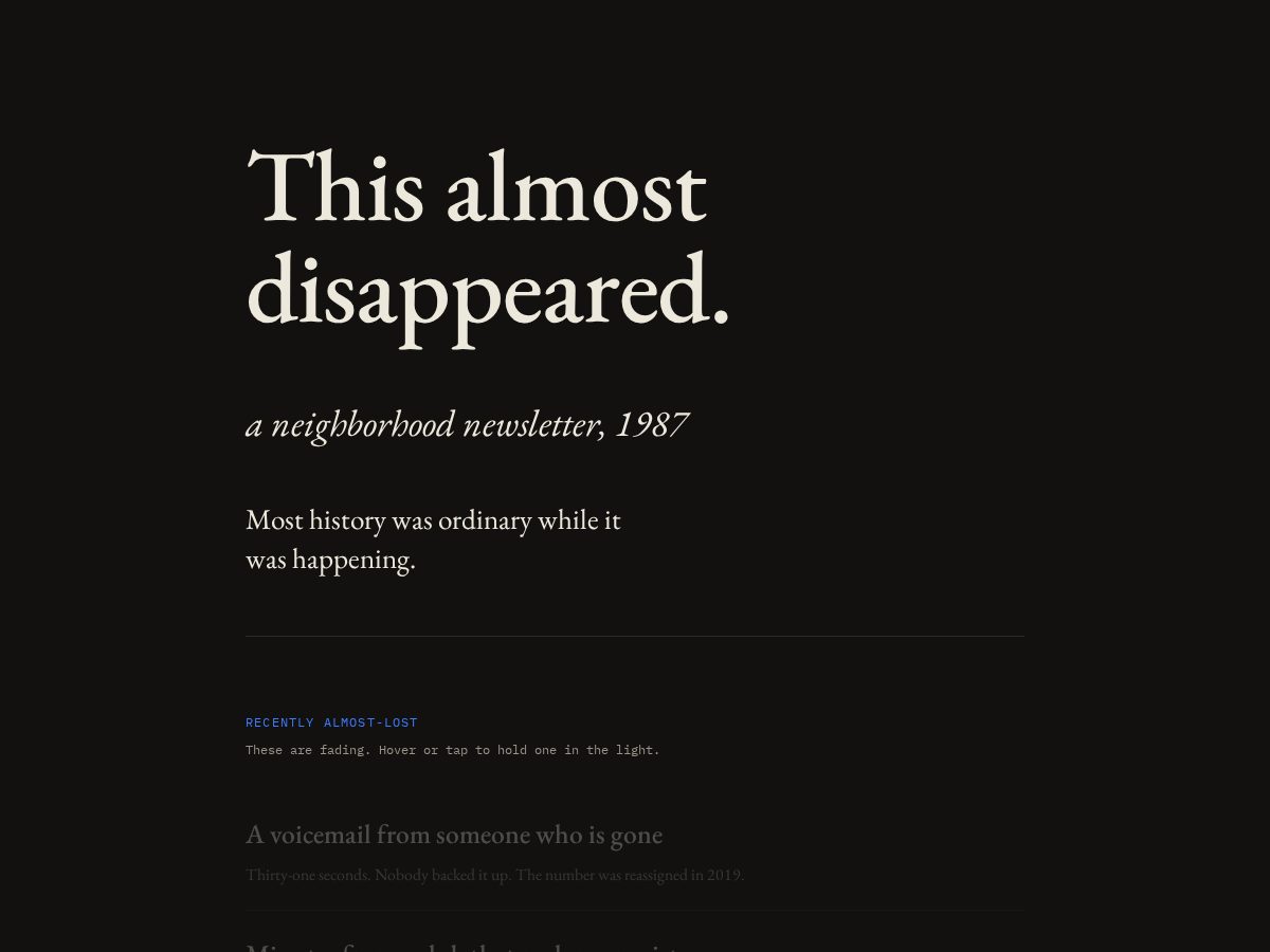 Landing-page snapshot of thepublicmemory.org