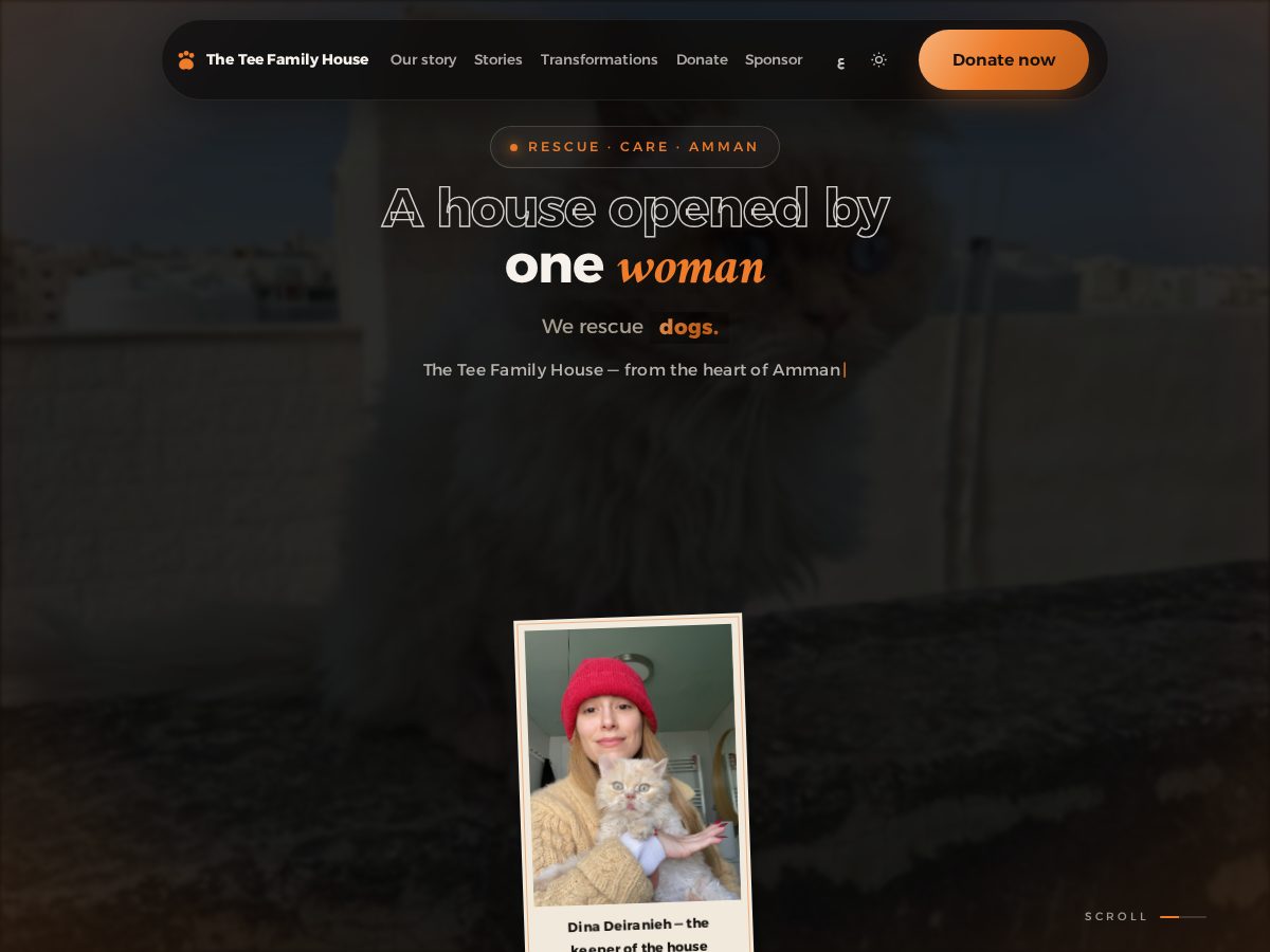 Landing-page snapshot of theteefamilyhouse.com