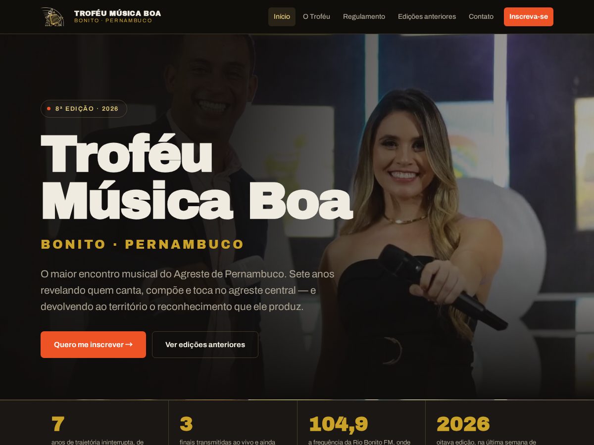 Landing-page snapshot of trofeumb.com