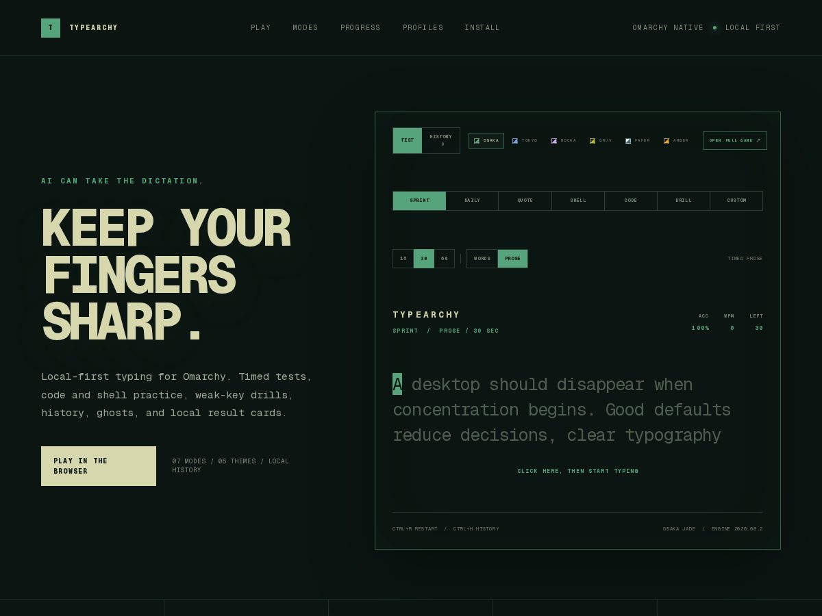 Landing-page snapshot of typearchy.com