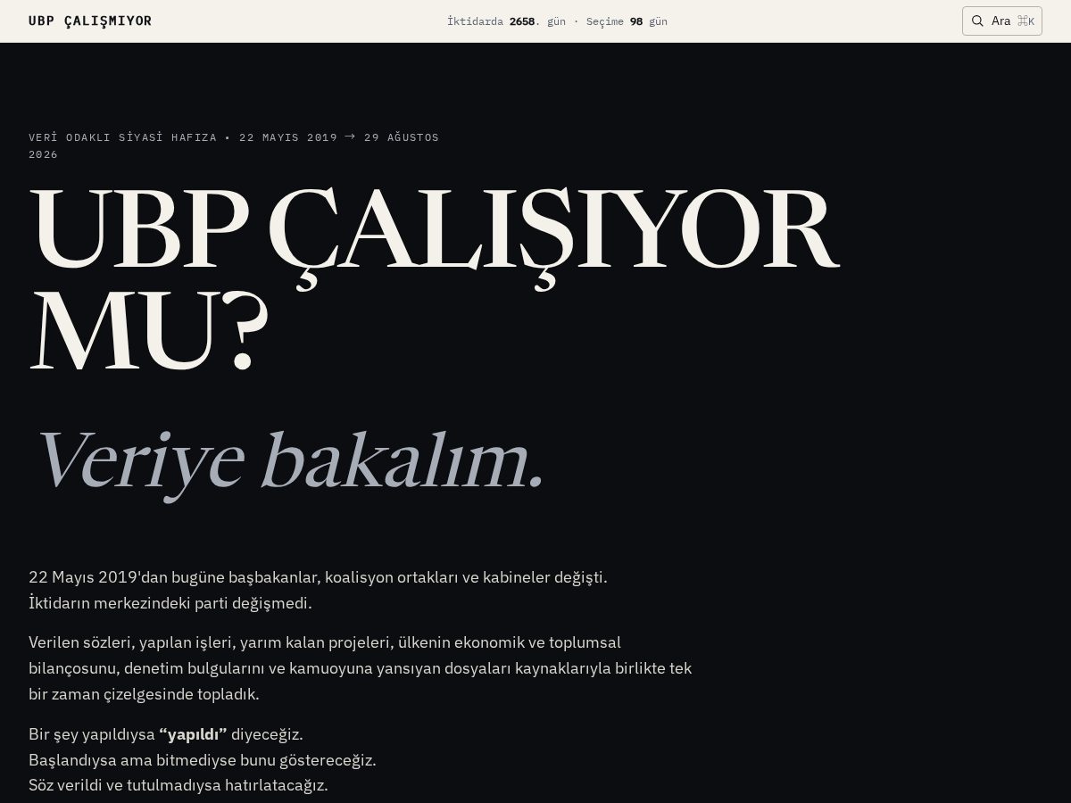 Landing-page snapshot of ubpcalismiyor.com