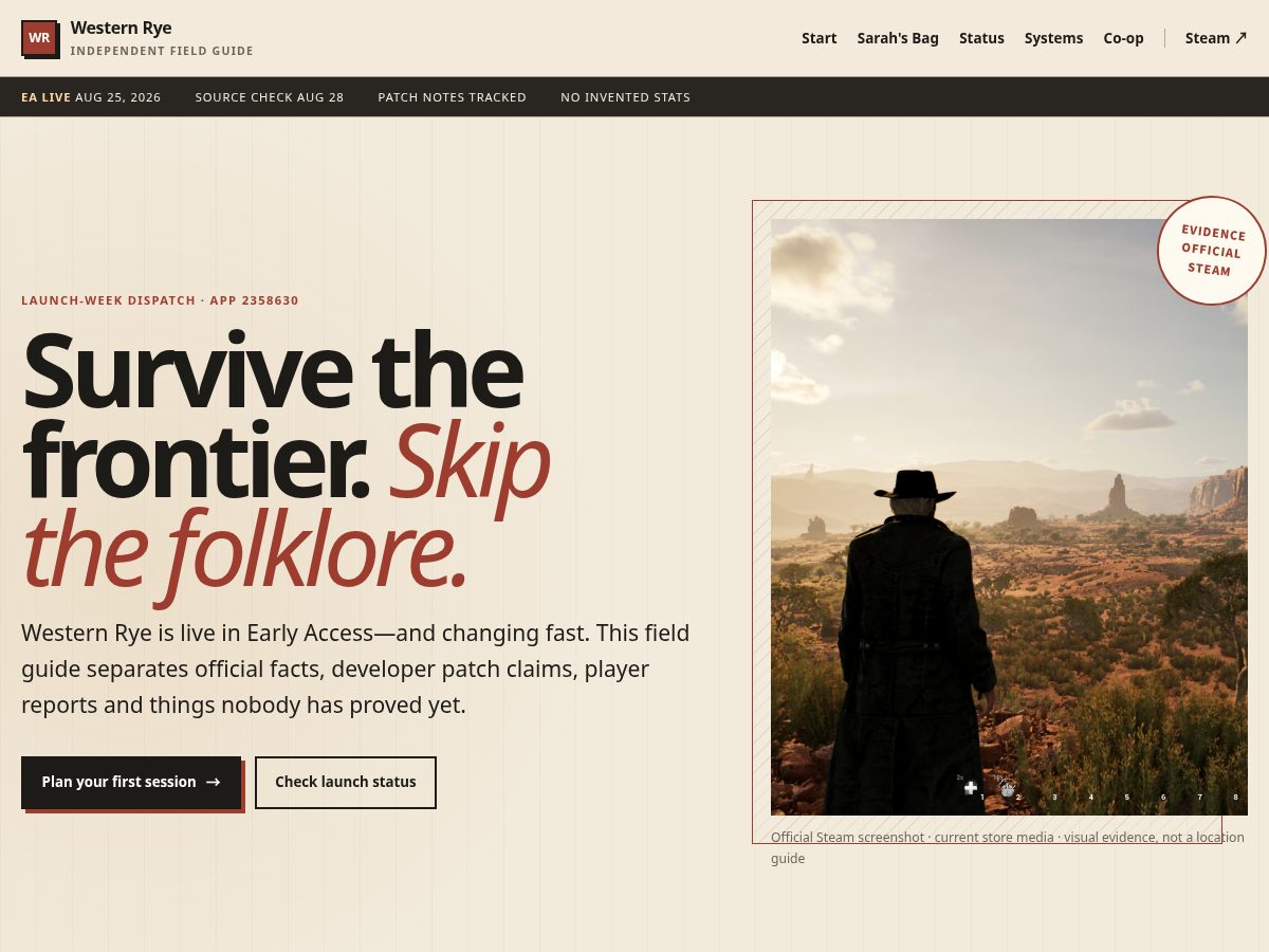 Landing-page snapshot of westernrye.site