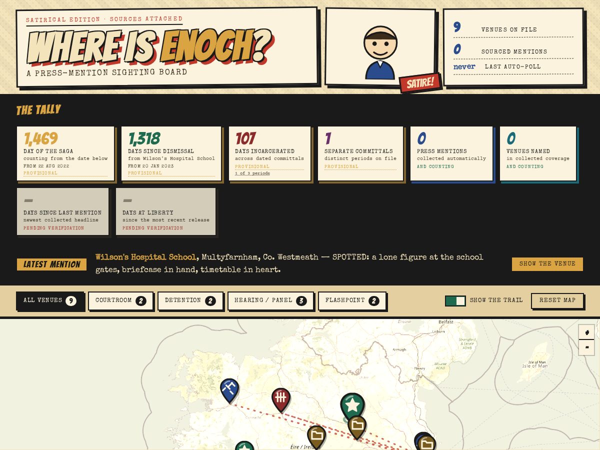 Landing-page snapshot of whereisenoch.com