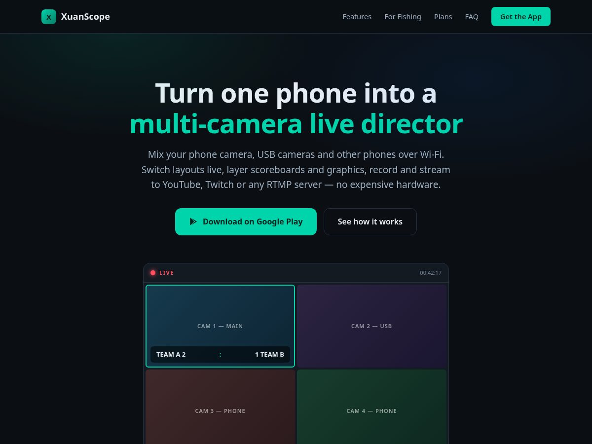 Landing-page snapshot of xuanscope.com