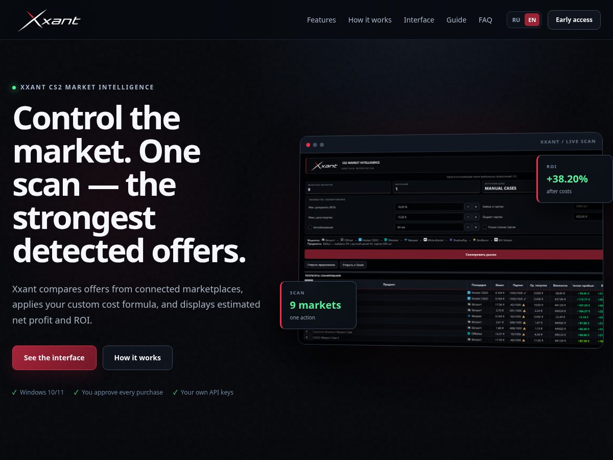 Landing-page snapshot of xxantscanner.com