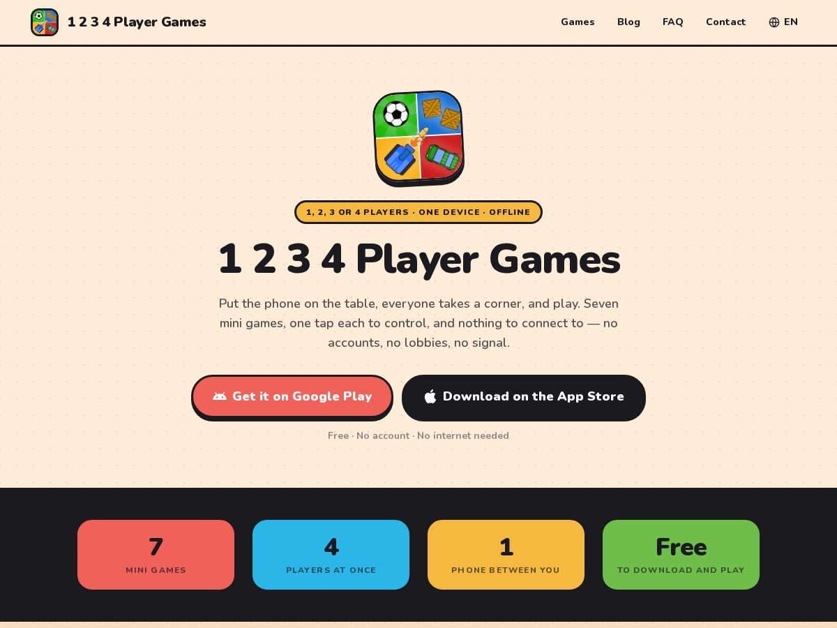 Landing-page snapshot of 1234playergames.com