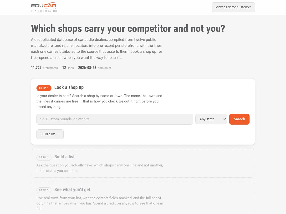 Landing-page snapshot of 12vdealer.com