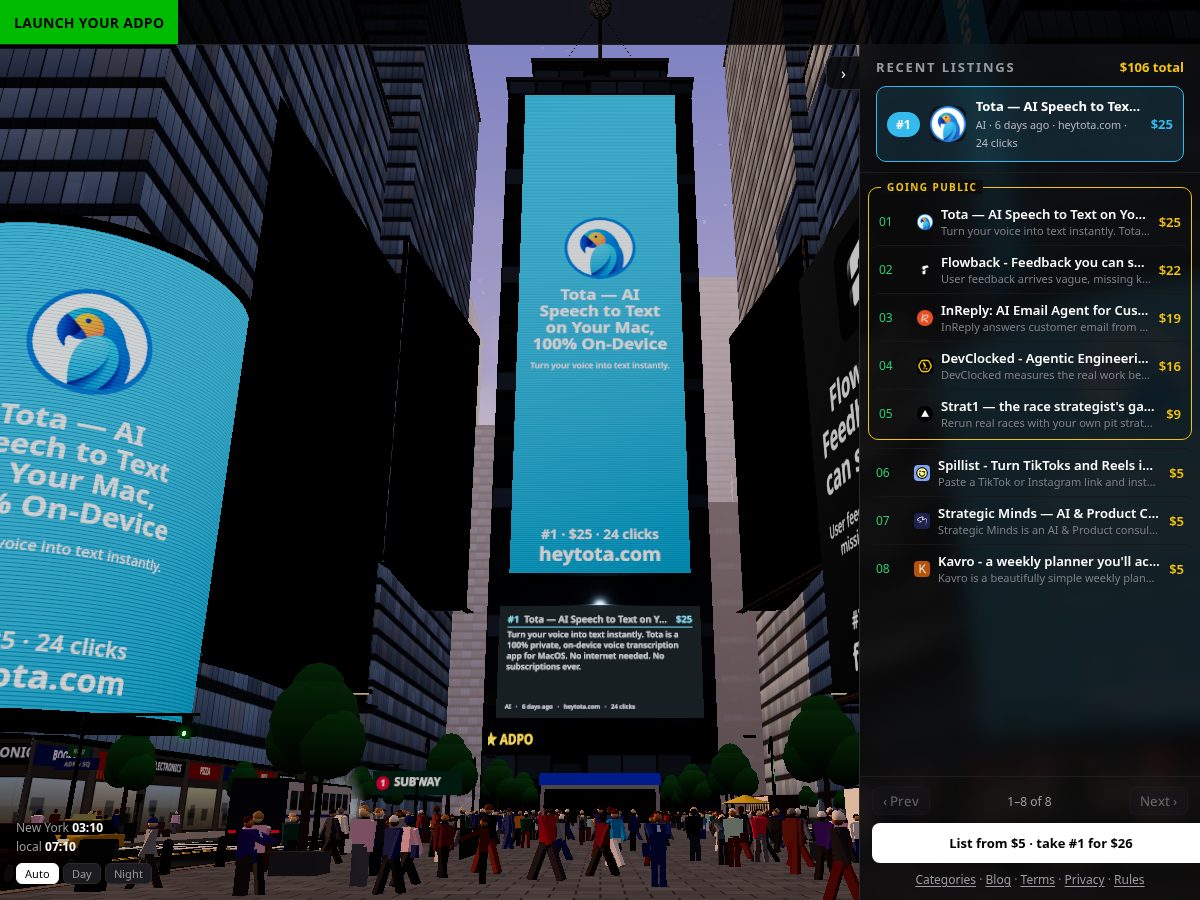 Landing-page snapshot of adpo.lol