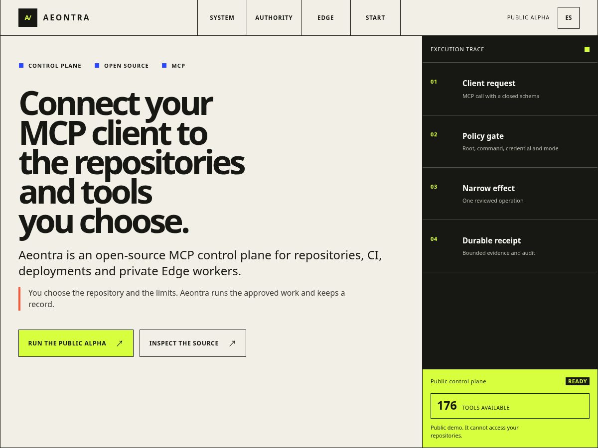 Landing-page snapshot of aeontra.com