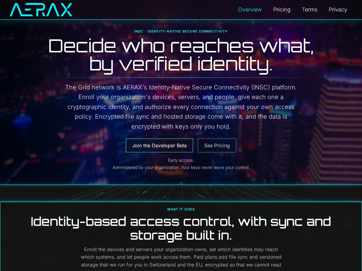 Landing-page snapshot of aerax.app