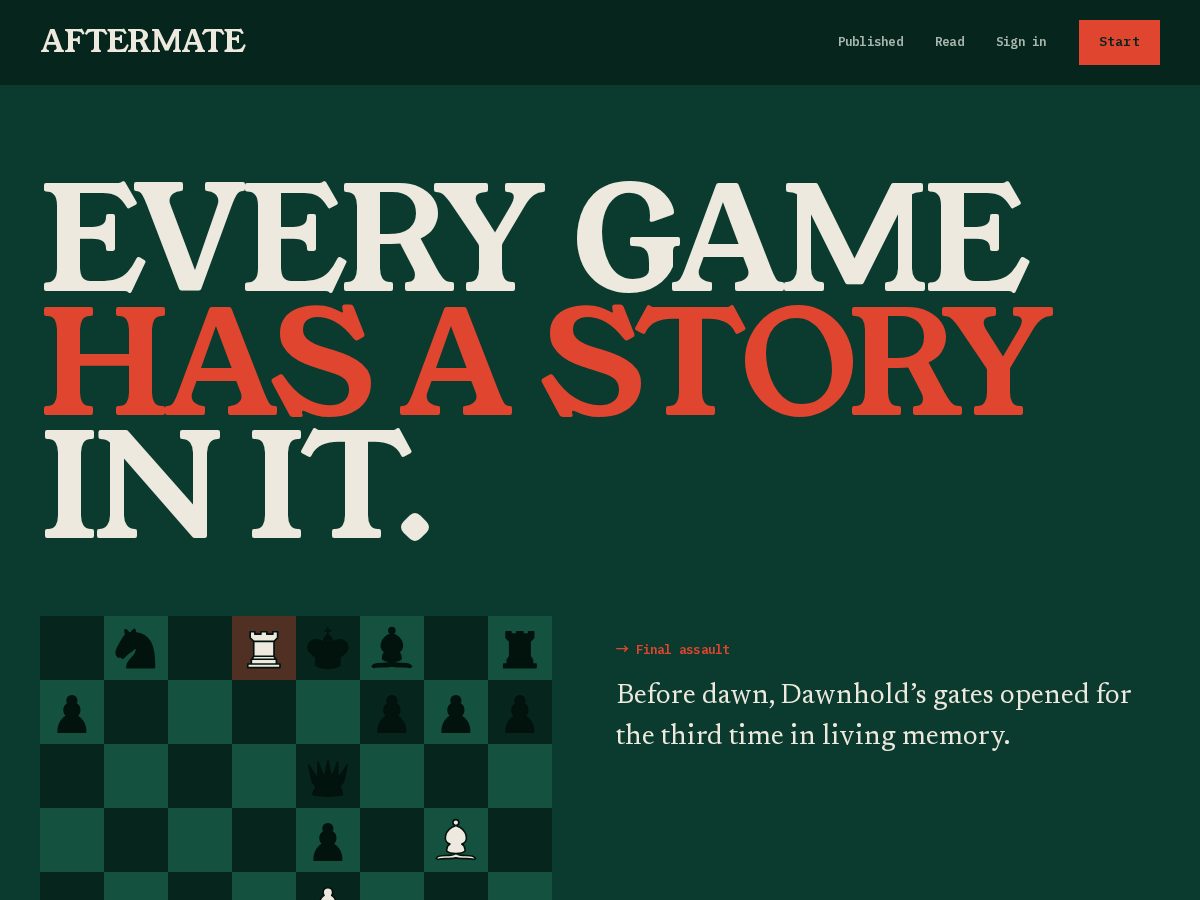Landing-page snapshot of aftermate.app