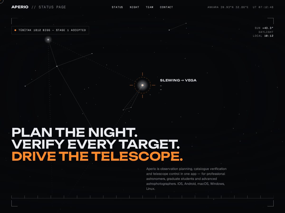 Landing-page snapshot of aperio.observer
