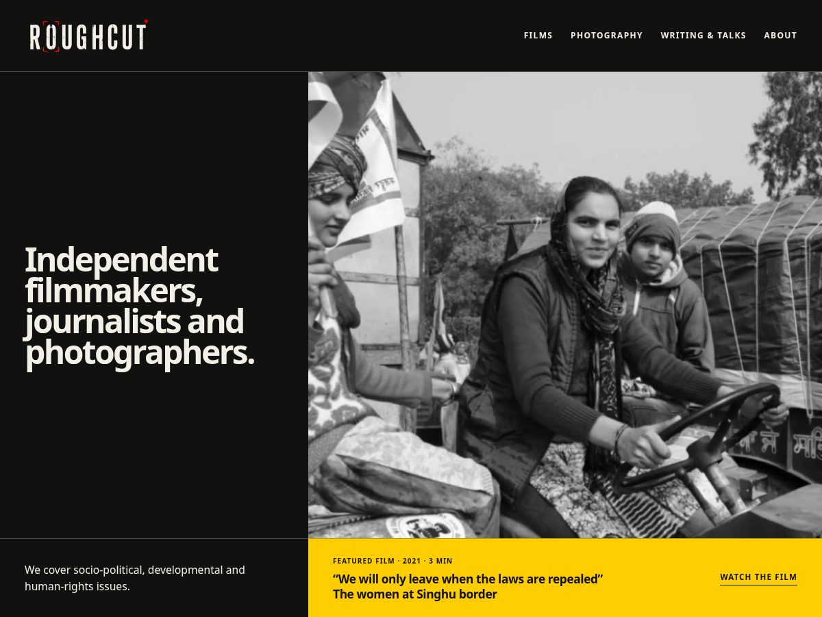 Landing-page snapshot of aroughcut.com