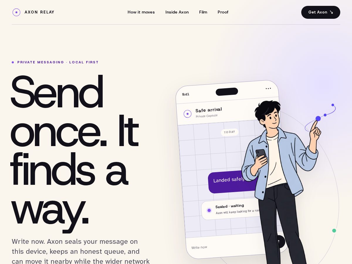 Landing-page snapshot of axnrelay.com