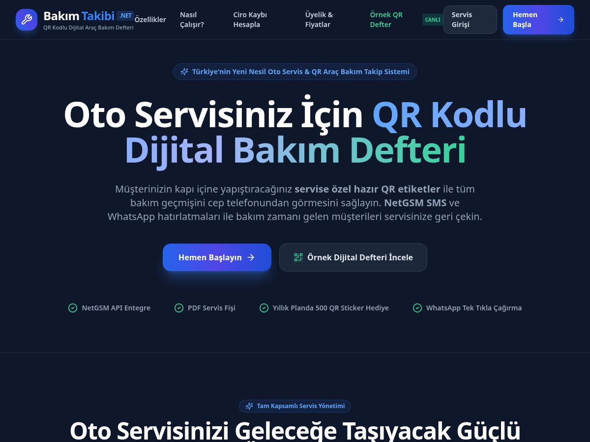 Landing-page snapshot of bakimtakibi.net