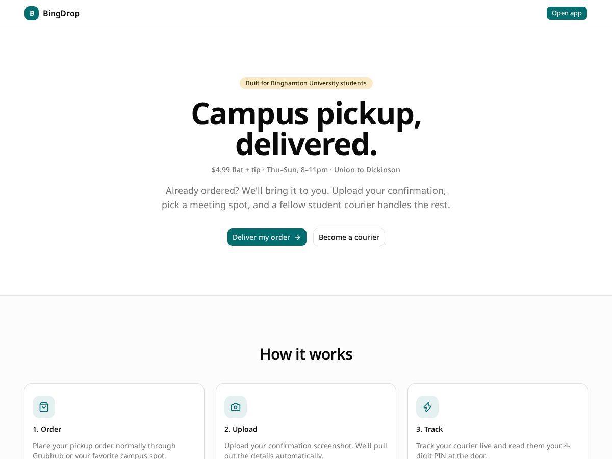 Landing-page snapshot of bingdrop.store