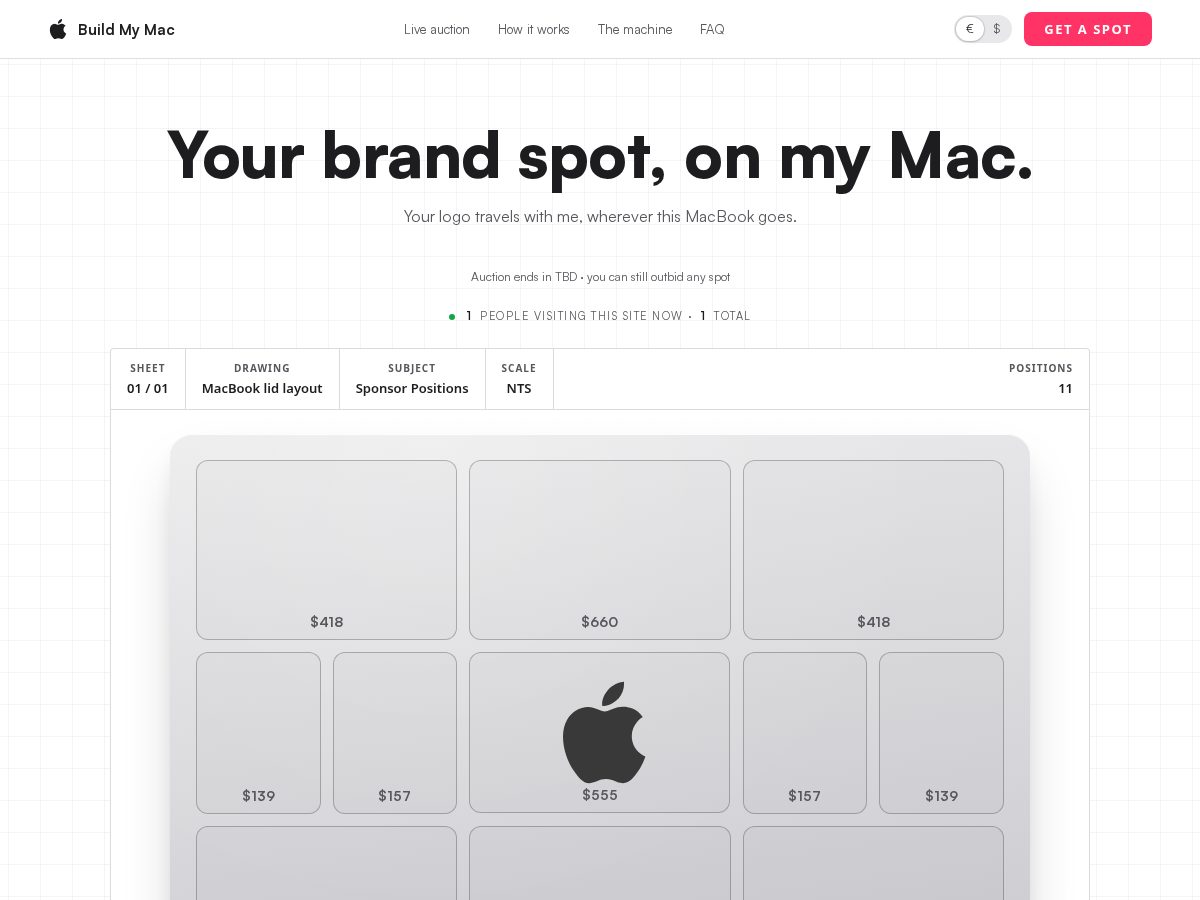 Landing-page snapshot of buildmymac.lol