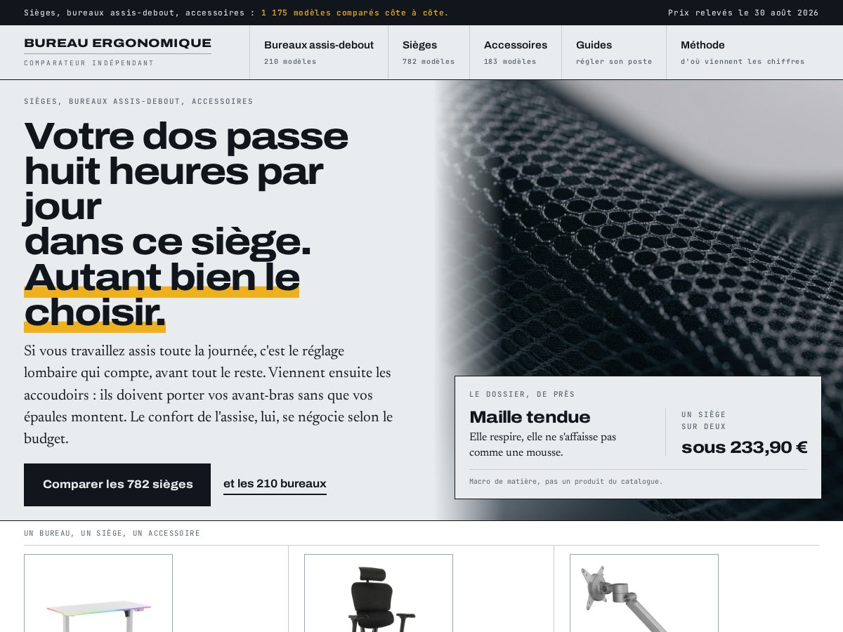Landing-page snapshot of bureau-ergonomique.com