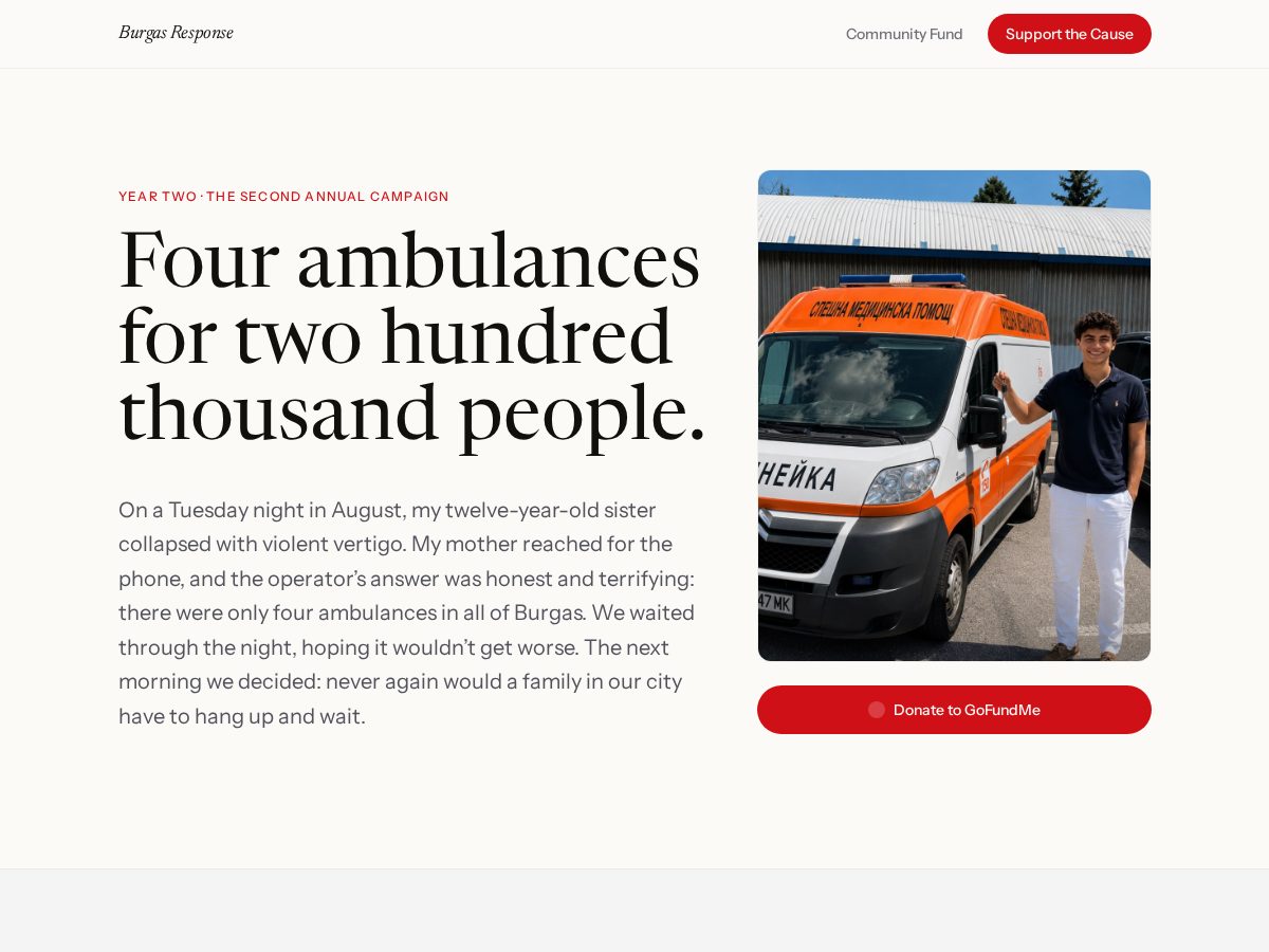 Landing-page snapshot of burgasresponse.com