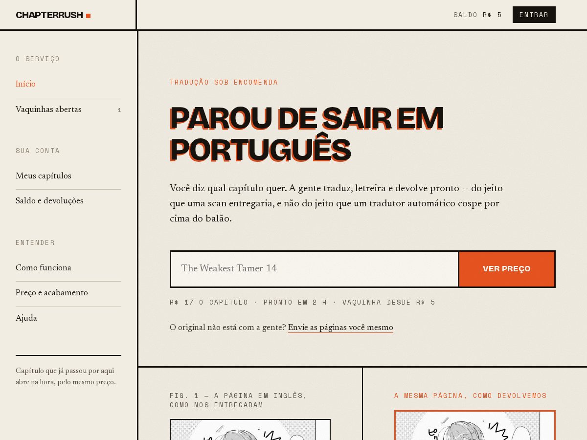 Landing-page snapshot of chapterrush.com