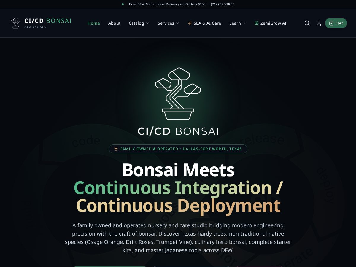Landing-page snapshot of cicdbonsai.com
