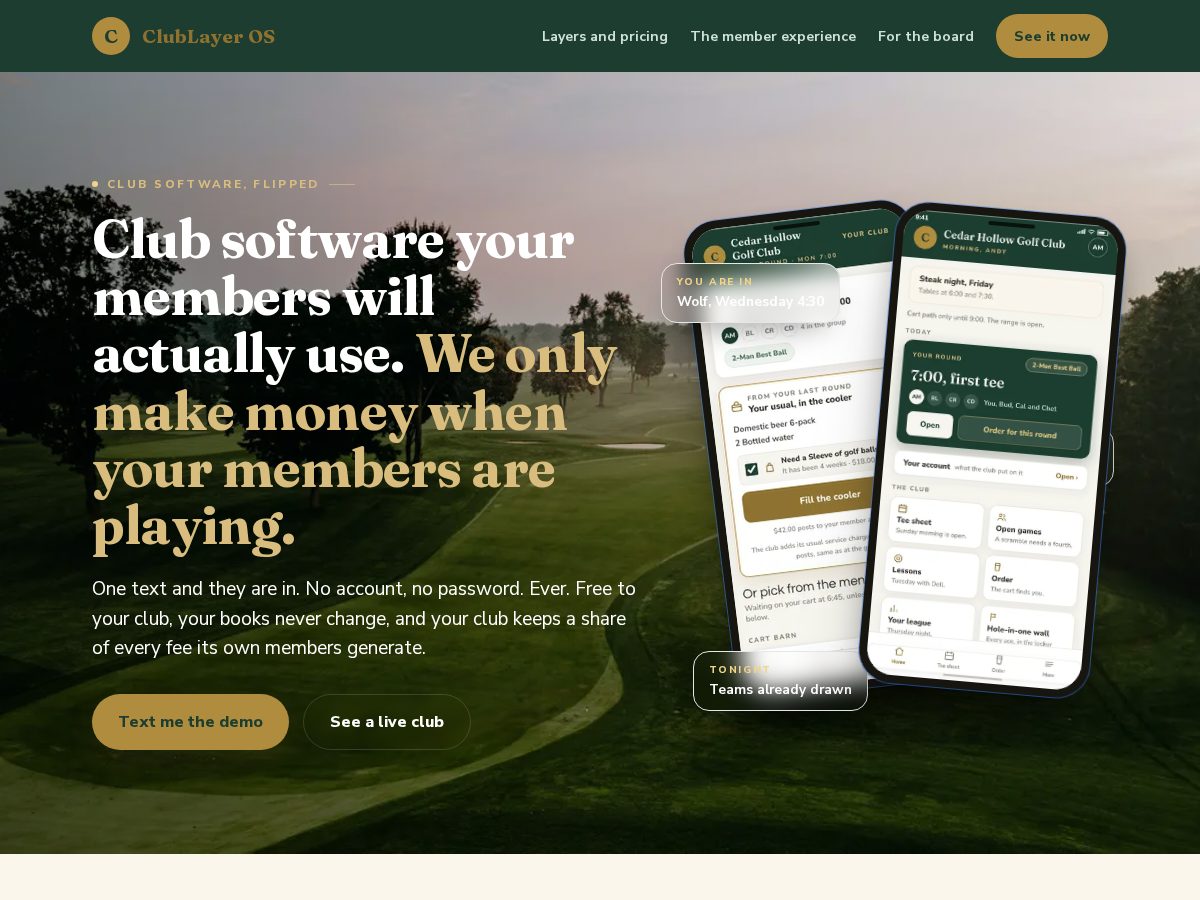 Landing-page snapshot of clublayeros.com