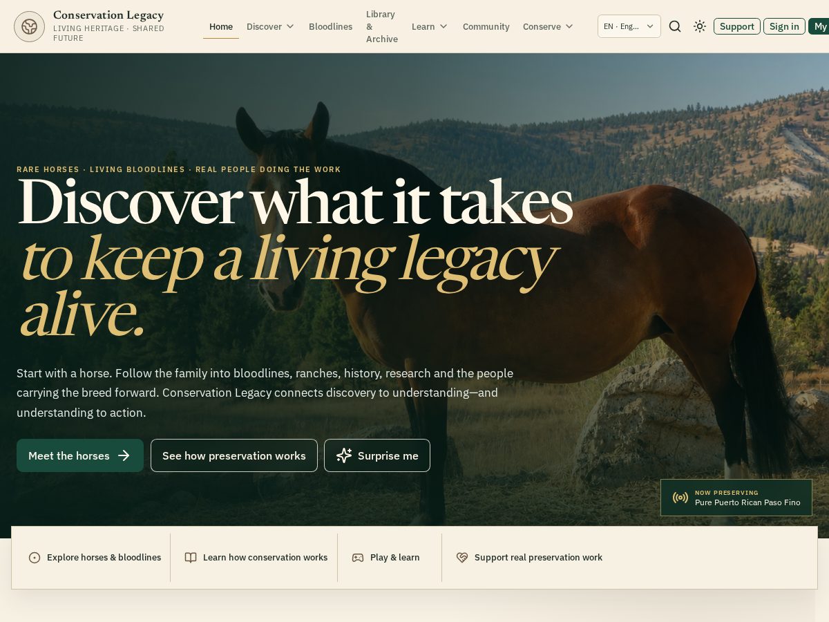 Landing-page snapshot of conservationlegacyuni.com