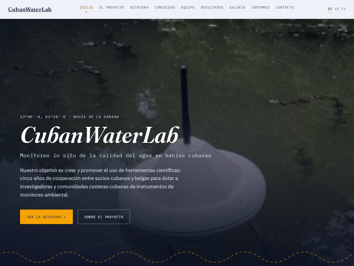 Landing-page snapshot of cubanwaterlab.com