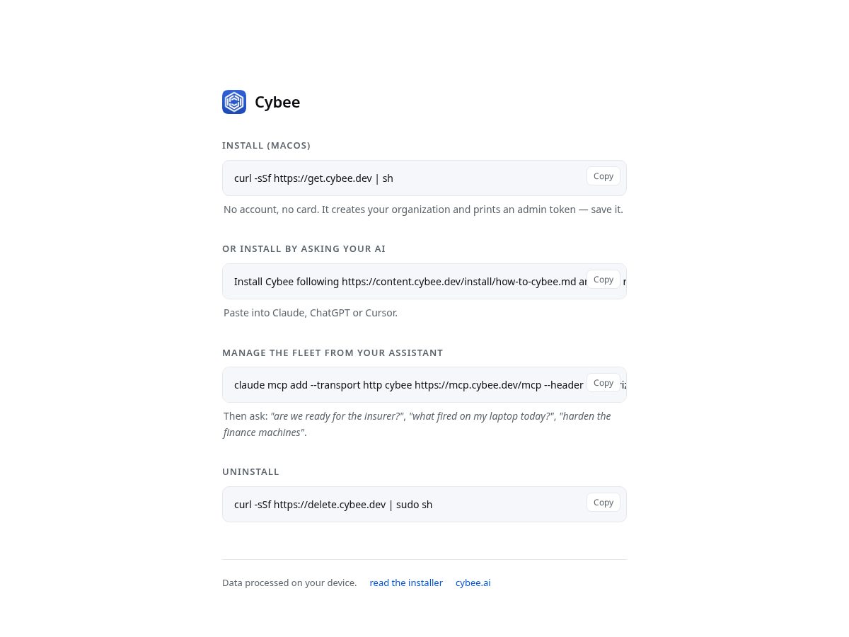 Landing-page snapshot of cybee.dev