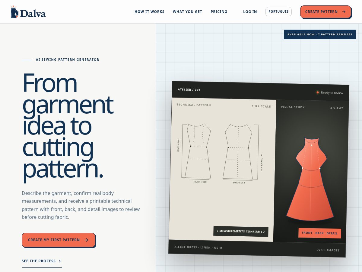 Landing-page snapshot of dalva.xyz