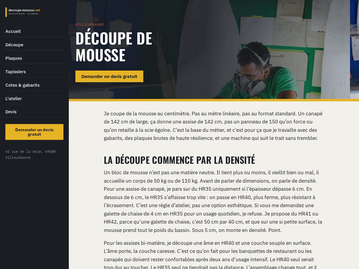Landing-page snapshot of decoupe-mousse.net
