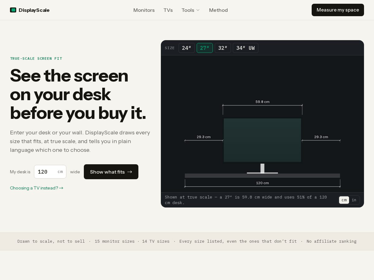 Landing-page snapshot of displayscale.com