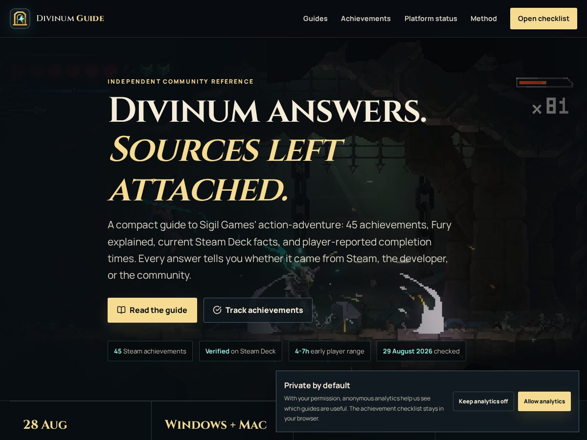 Landing-page snapshot of divinumguide.com